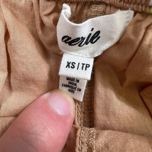 Aerie XS Ruffle Shorts Brown Floral Tiered Lace Trim Boho Beach Festival Casual - Picture 4 of 8